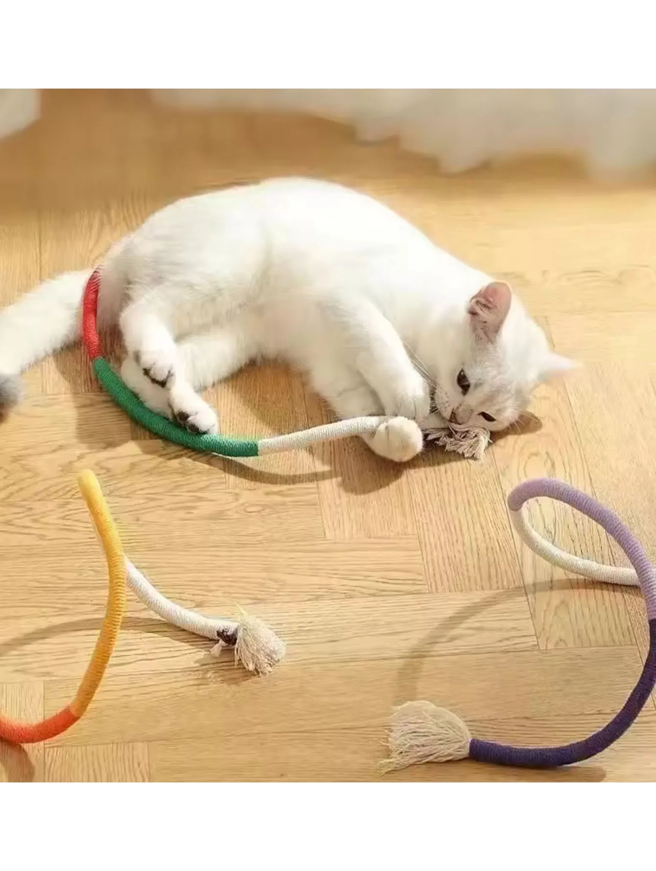 Baumwoll-Katzenspielzeug zur Zahnreinigung, Katzenminze-Seilspielzeug für Hauskatzen, Kau- und Übungsspielzeug, Interaktives Katzenminze-Kauspielzeug