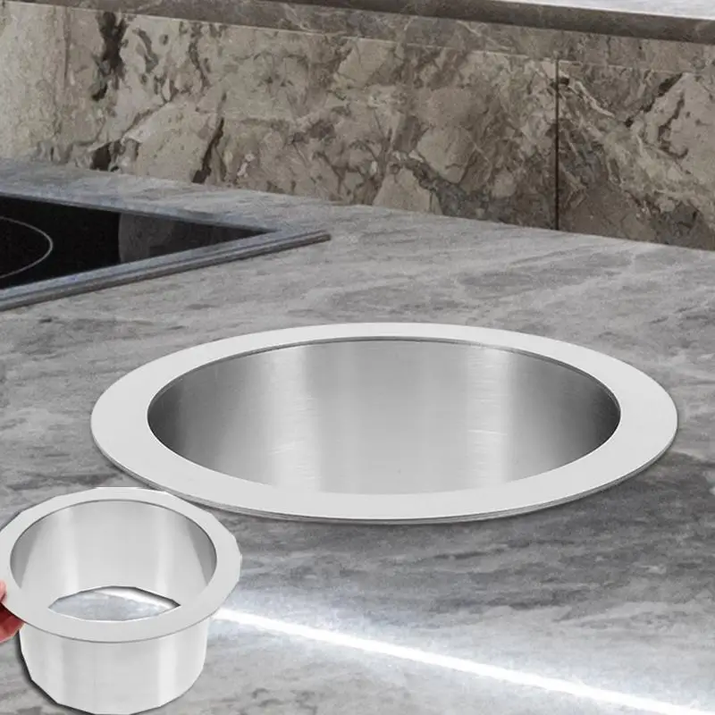 Nice Stainless Steel Garbage Trough Counter Grommets For Trash Chute Embedded Kitchen Countertop Drop-in Tabletop Office Sports