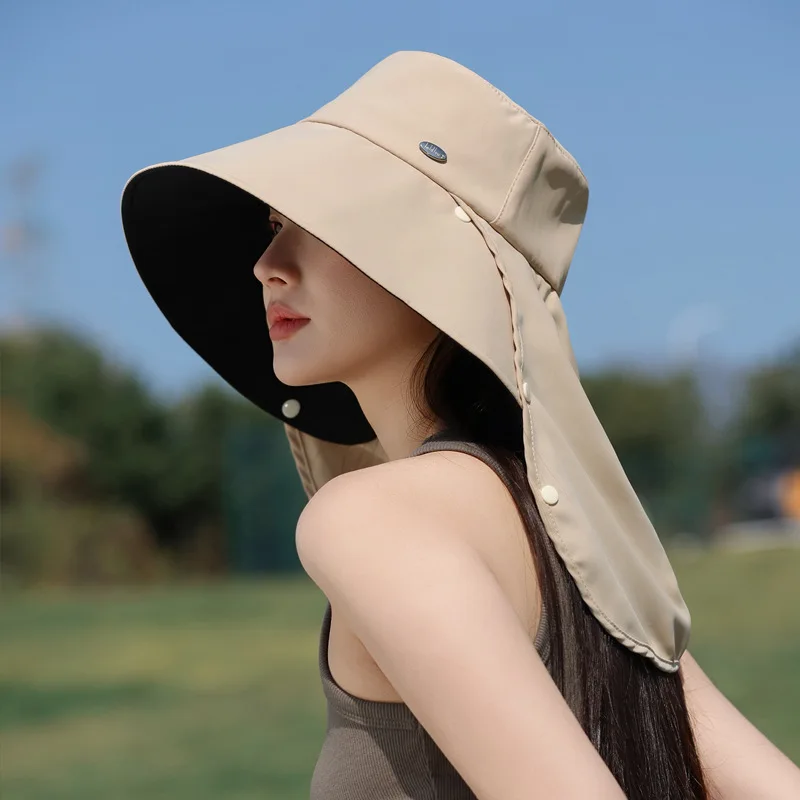 UV Protection Wide Brim Fisherman Hat Detachable Face Shield Neck Guard Sunshade Fishing Hat