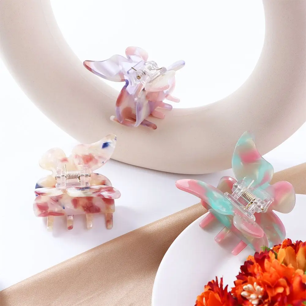 Hairpin Korean Acetic Acid Candy Colors Girls Butterfly Butterfly Hair Clips Headwear Crab Clips Hair Claw