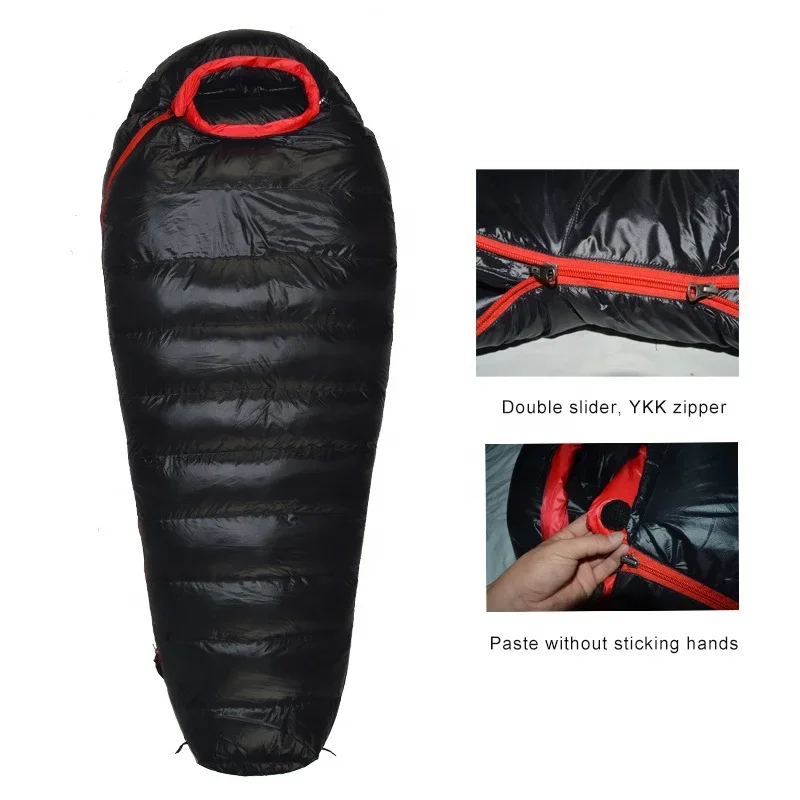 Waterproof backpack 4 season ultralight weight sleeping bag with zipper