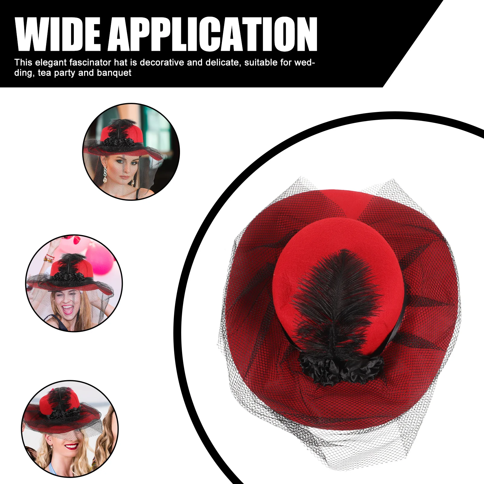 

Stylish Tea Party Hat for Women Fashionable Gauze Fascinator Wedding Bridal Decoration Elegant Banquet Wearable Accessory