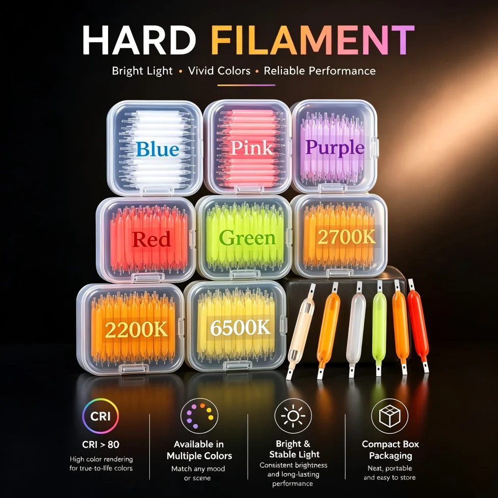 5-100PCS Per Box 3V 38mm Multicolour COB LED Filament For Edison Bulb Lamp Incandescent Light Diode Parts Holiday Lighting Decor