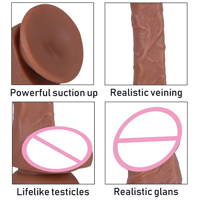 Soft Dildo Realistic Penis Adult Sexy Toys for Woman Men Vagina Anal Massage stimulator Silicone Layer Dildo with Suction Cup