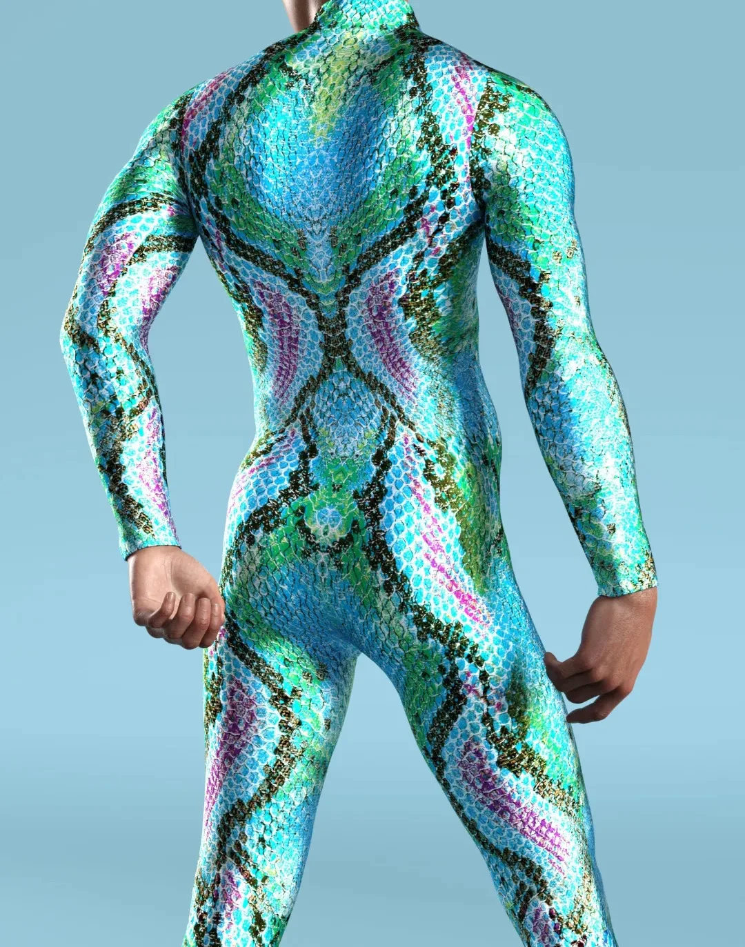 Halloween Herren Sexy Schlangenleder-Optik Cosplay Jumpsuit Tier-Bodysuit Festival Zentai-Anzug Themenparty Catsuits Rave-Outfits Neu – Detail 21