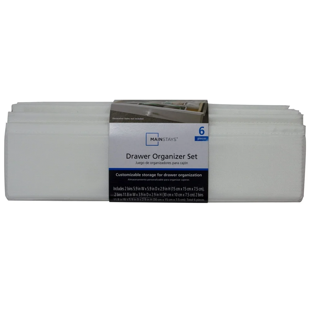 Set Organizer Laci Kain Putih 6 Tempat Sampah Solusi Penyimpanan Rak Lemari Kantor Rumah Aksesori Rapi Rapi Tahan Lama