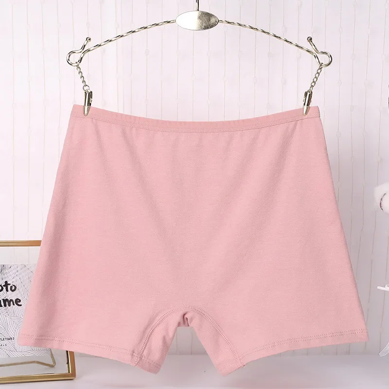 1pcs Cotton Women Panties Lady Plus Size Boxer Underwear High Waist Briefs Solid Color Female Lingerie Shorts Safety Panty