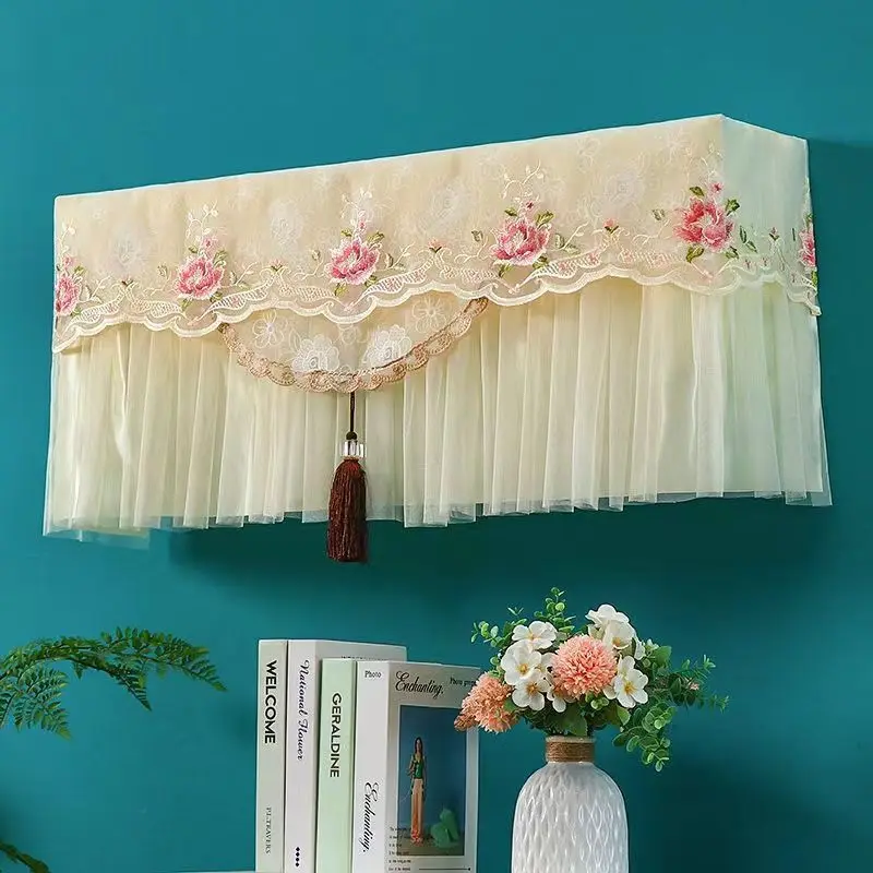 Dust-proof Cover for Wall Mounted Air Conditioner Anti-direct Blowing Lace Decorative Covers Universal Household Easy Cleaning