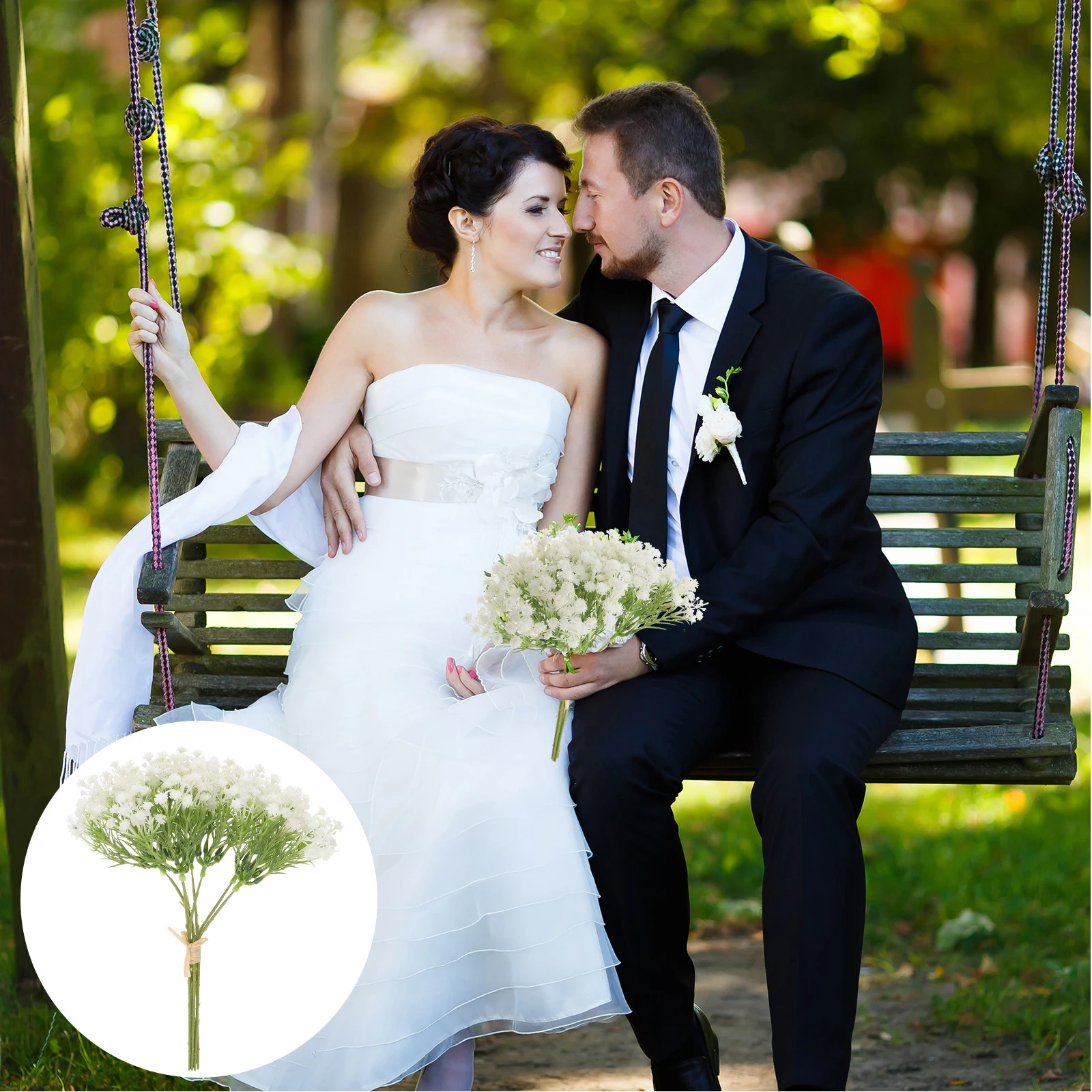 

Artificial Flower Bridal Bouquet Faux Flowers Wedding Bridesmaid PVC Non Fading Decor Home Accessories Elegant for bride