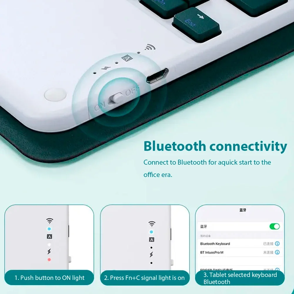 Nowa Klawiatura z Etui i Myszka do Samsung Galaxy Tab S6 Lite A7 10.4 A8 10.5 A9+ S7 8 9 11FE Plus 12.4 A7 Lite A9 8.7 S8 S9 Ultra 14.6 — zdjęcie 4