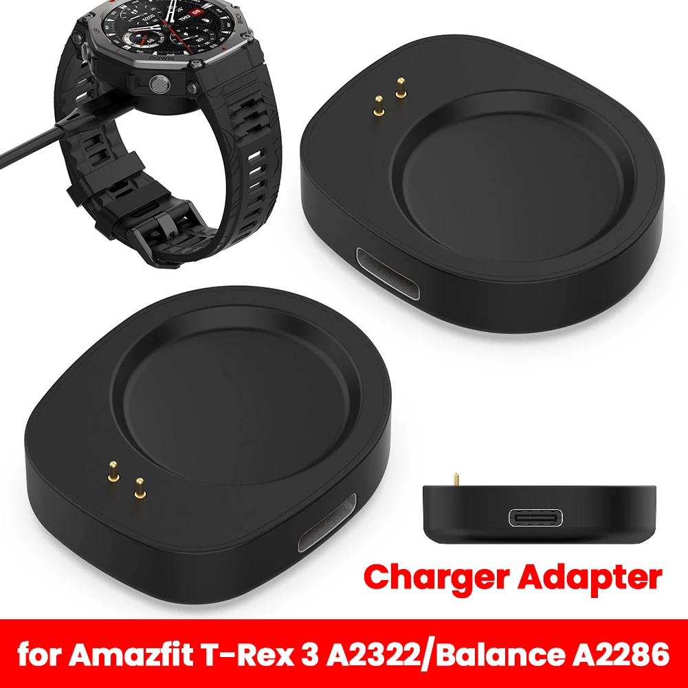 

Charger Adapter Charging Dock Adapter Type C Smartwatch Charger Base Charger Converter for Amazfit Balance A2286/ T-Rex 3 A2322