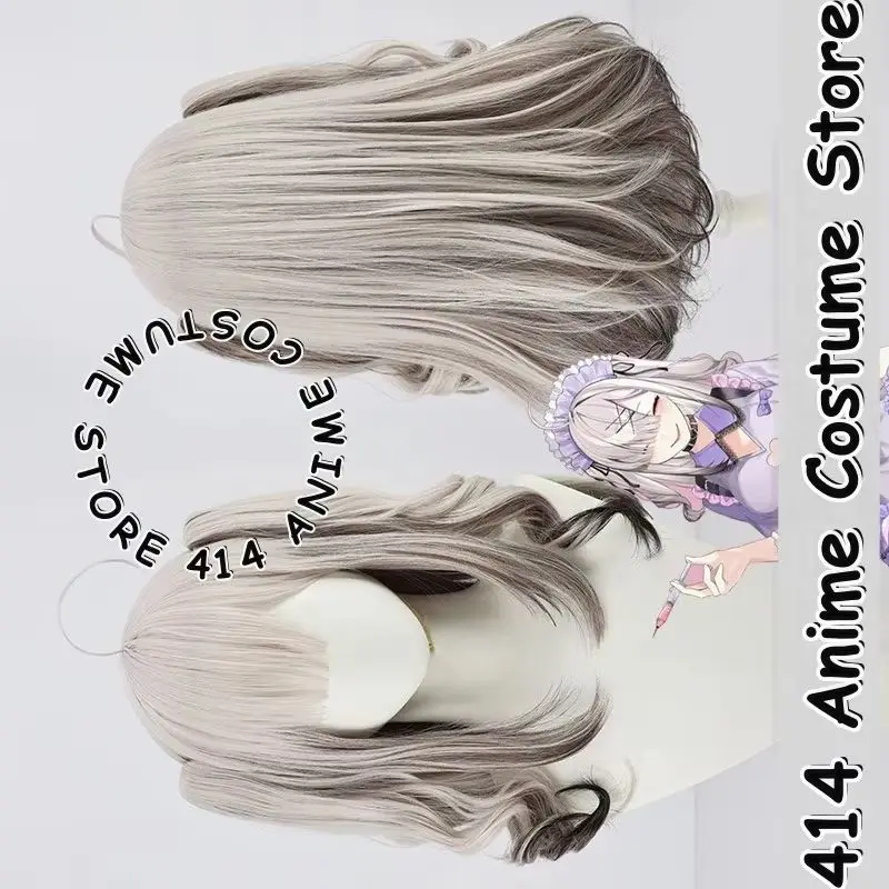 

Game & Anime Kenyama Kana Cosplay Wig NIJISANJI Maid Twin Tails Streaked Heat-Resistant Fiber Synthetic Hair