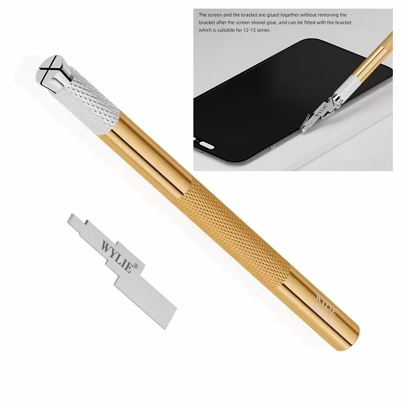 Wylie LCD الإطار الغراء إزالة شفرة ل iP 12 13 14 15 16 17Pro ماكس إطار العرض الحافة قوس الغراء لاصق مجرفة شفرة عدة