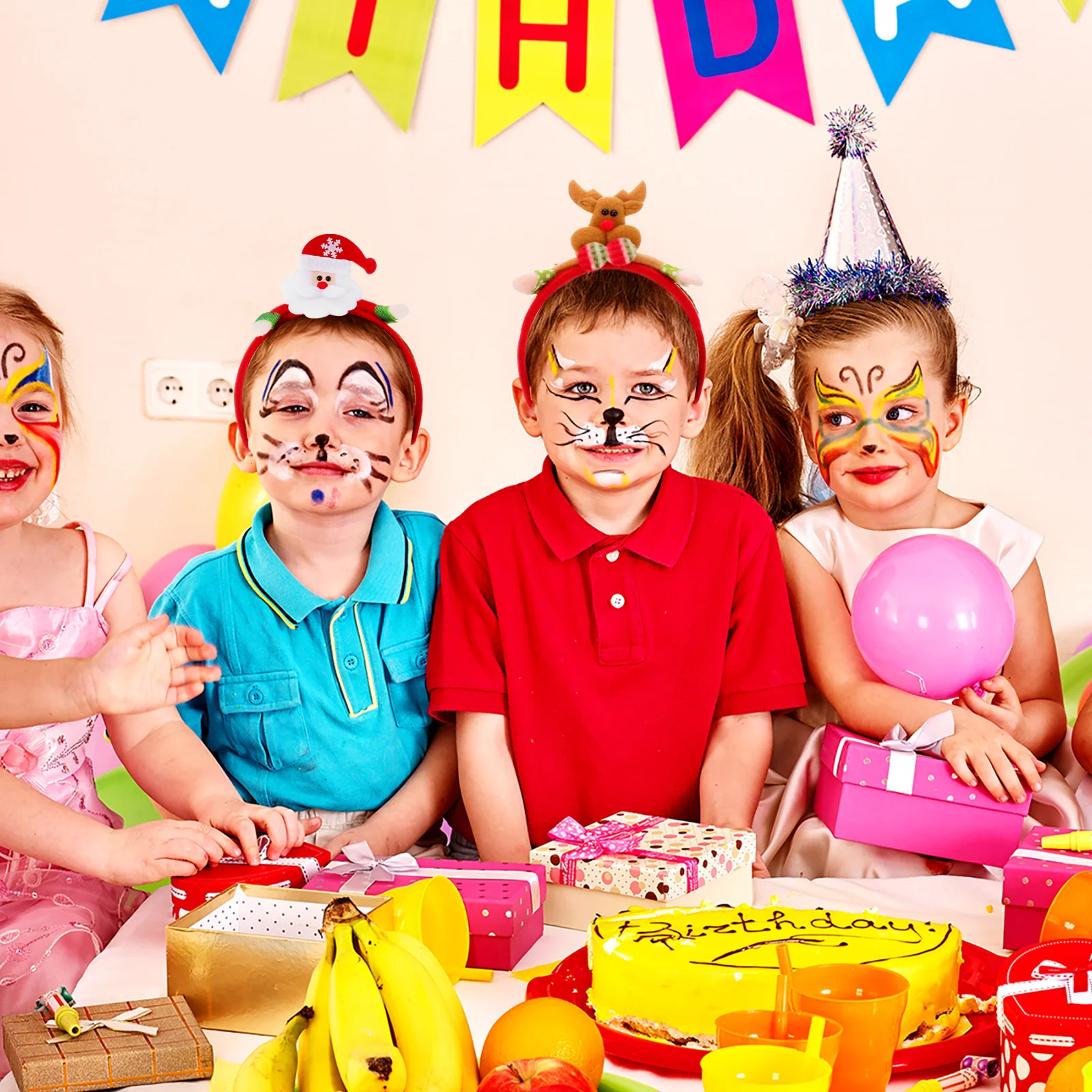 

8Pcs Creative Christmas Children Headbands Holiday Festival Hairbands Party Hair Accessories Kids Xmas Hair Band