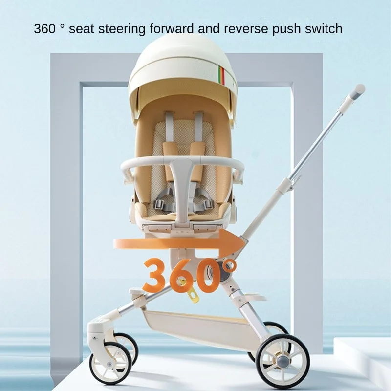 Bi-directional Baby Stroller Foldable Sitting Lying High Landscape Four Wheel Anti Roll Portable Baby Stroller Baby Stroller Hot