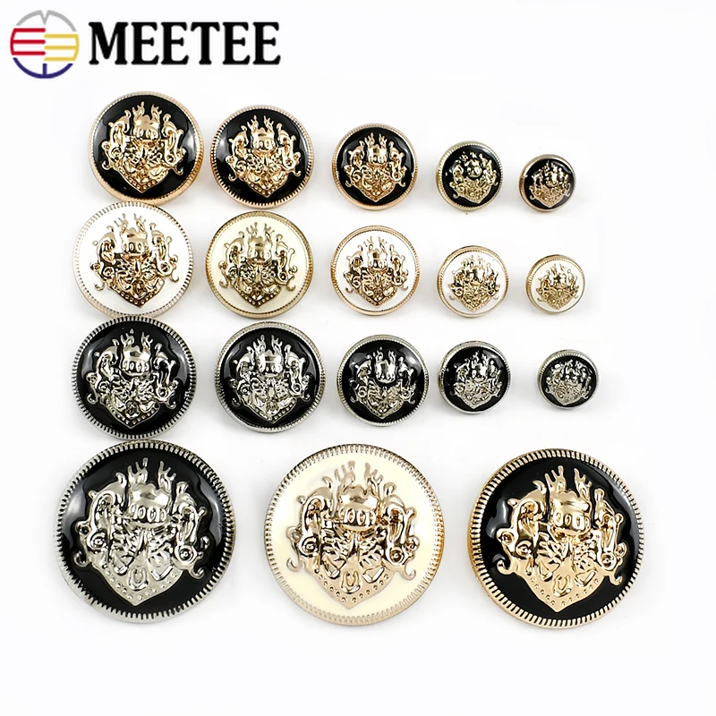 20Pcs Meetee 10-28mm Retro Metal Round Button for Jacket Clothes Decoration Buttons Coat Shirt Bag Buckle DIY Sewing Accessories
