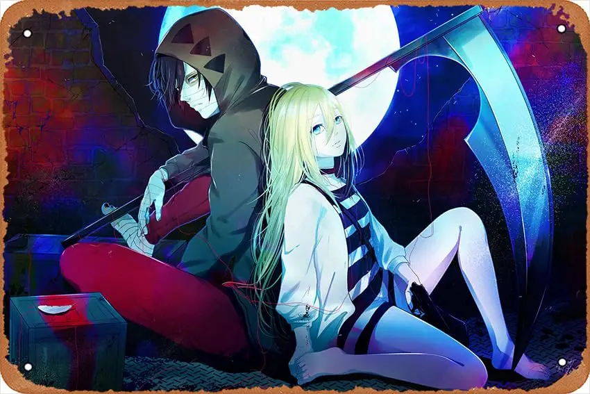 1PCS,Rachel Gardner Satsuriku No Tenshi Zack Angels Of Death Anime Poster Home Wall Decoration Retro Metal Tin Sign