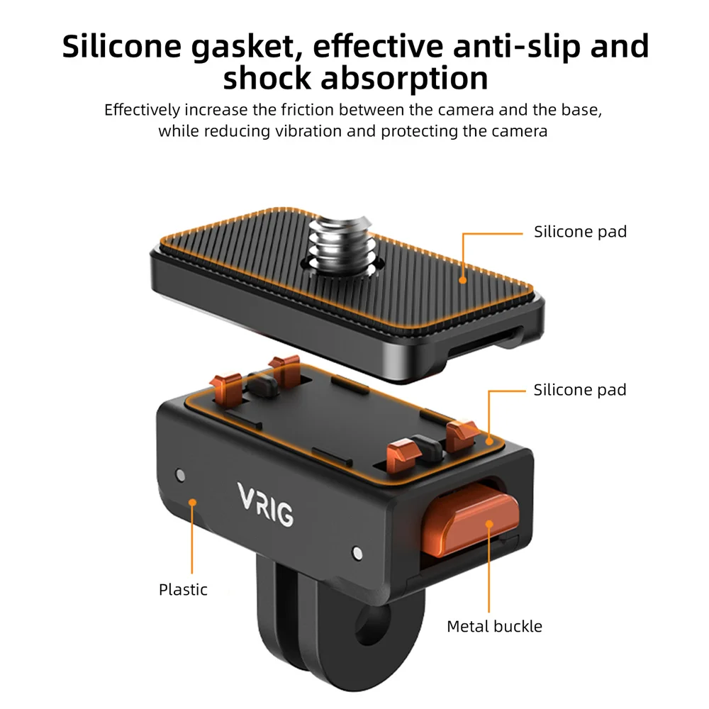 Magnetyczna szybkozłączka VRIG do kamer sportowych Insta360X5/X4/X3 Acepro Acepro2, adapter, uchwyt rozszerzający, akcesoria. — zdjęcie produktu 3