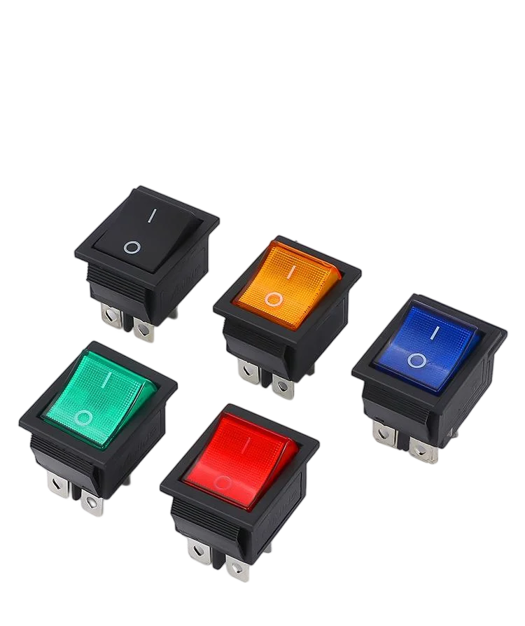KCD4 ON-OFF 16A 250VAC/20A 125VAC Botão Vermelho Interruptor Rocker Light Interruptor de Alimentação Rocker de 4 Pinos