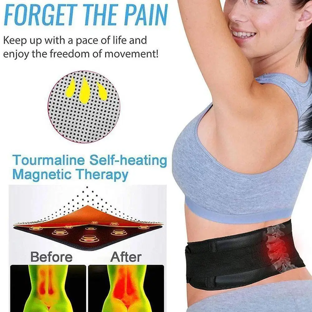 

Waist Brace Support Belt Tourmaline Self-heating Magnetic Therapy Waist Belt Lumbar Support Back Support Brace Double Banded