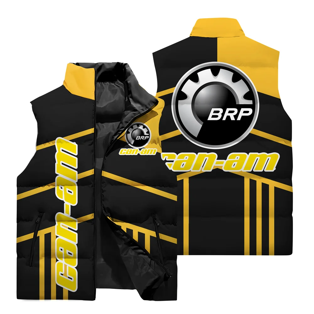 2024 New Men\'s Vest Brp Can Am Logo 3D Printed Zipper Sleeveless Jacket Windchetter Motorcycle Riding Clothing Top M-6XL