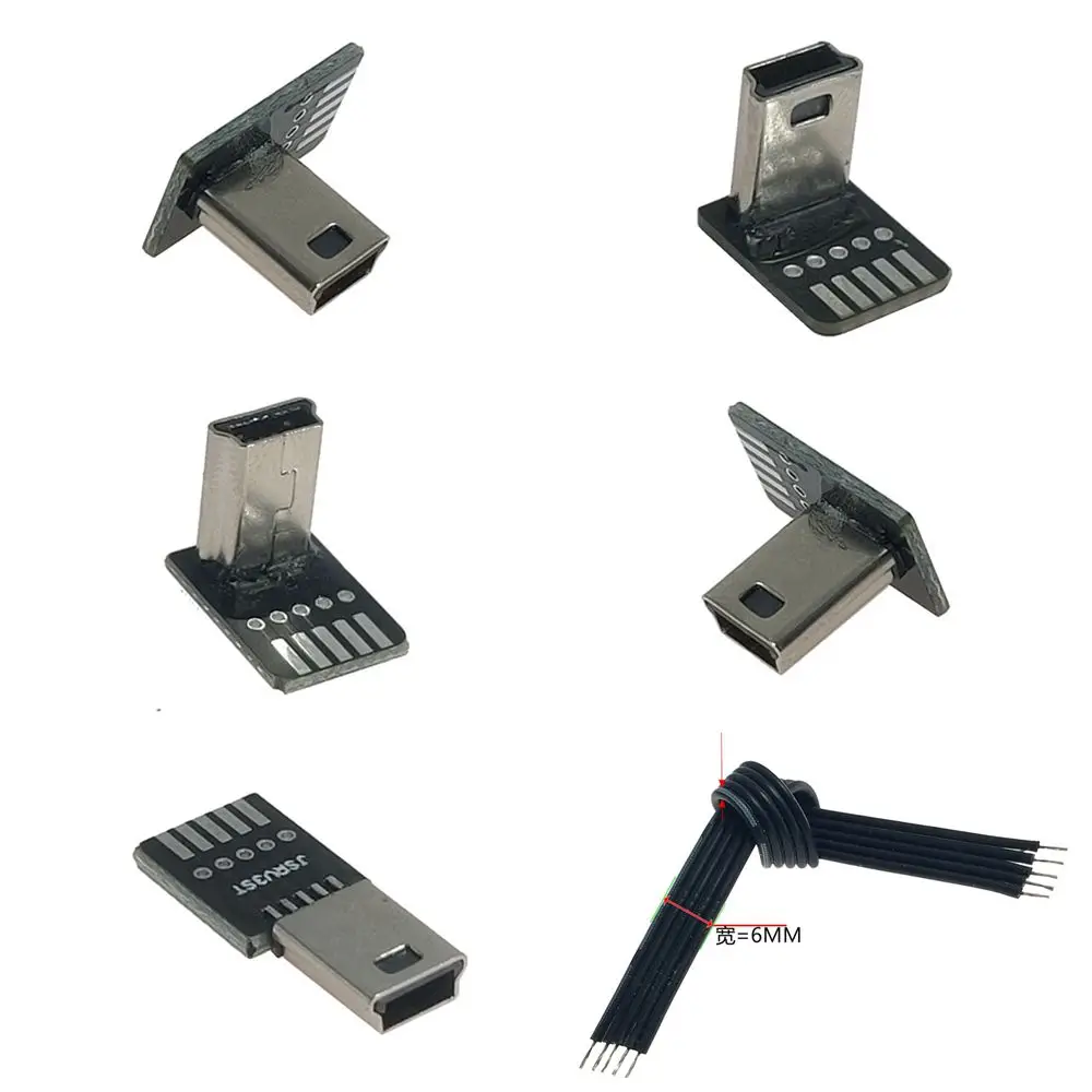 DIY 3PCS mini USB2.0 Male Plug Female jack Connector 4 Pin 5Pin MP3 4 T Extension Cable Wire Cord Power Charge Data Transmission
