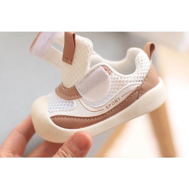 Children Sneakers For Spring.Summer Baby Air Permeable Mesh Cute Cartoon Walking Shoes Boys Girls Bunny bear Sticker Casual Shoe