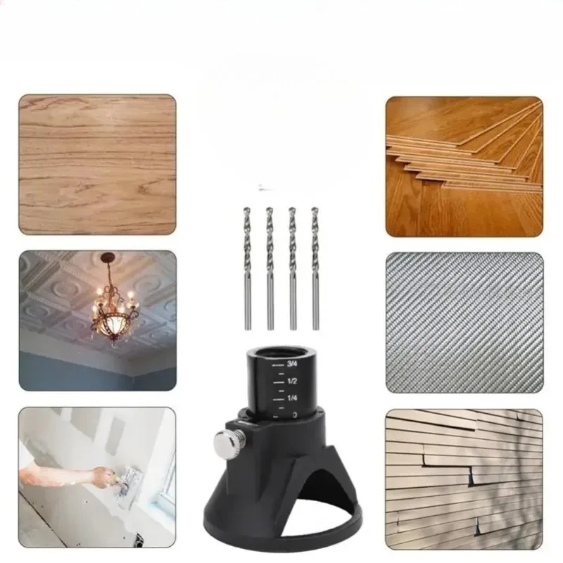 Rotary Router Milling Cutter Guide Attachment Twist Drill Bit Wood Carving Tool Kit Dedicated Locator Woodwork Tool for Dremel