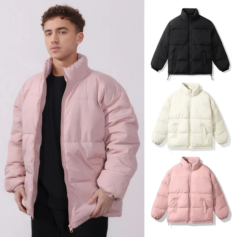 Coat Jacket Men's Winter Cotton Down Coat with Stand Collar Pockets Thickened Warm Outerwear for Cold Weather Winter Coat