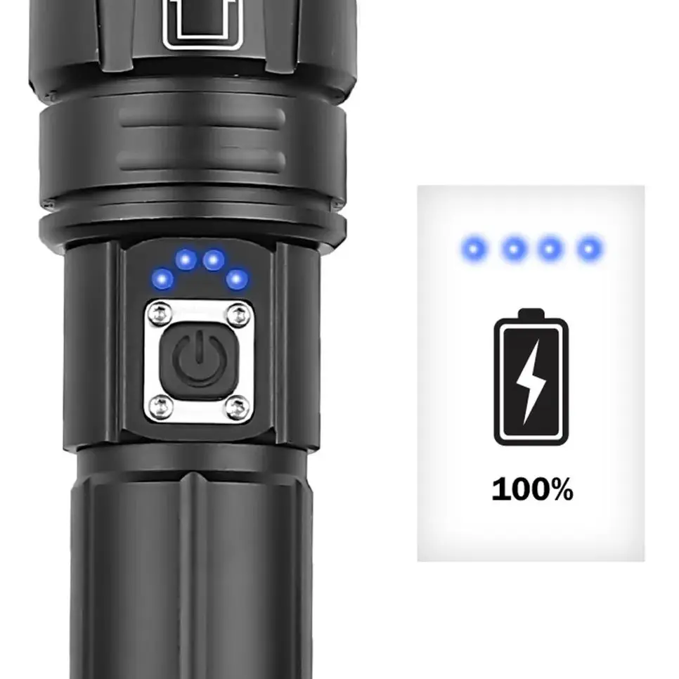 Mais poderosa lanterna led recarregável tocha iluminação 1500m lanterna tática ultra poderosa com carregamento usb