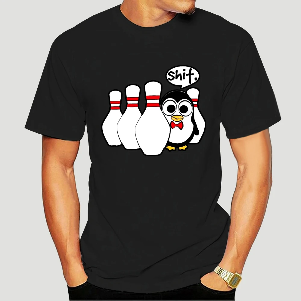 Merda bolos pingüino camiseta linda estampada para hombre 6185X