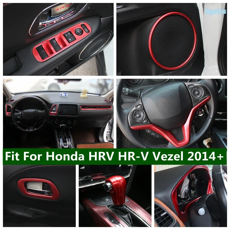 

ABS Red Door Speaker Window Lift Button Gear Shift Head Cover Trim Fit For Honda HRV HR-V Vezel 2014 - 2020 Car Accessories