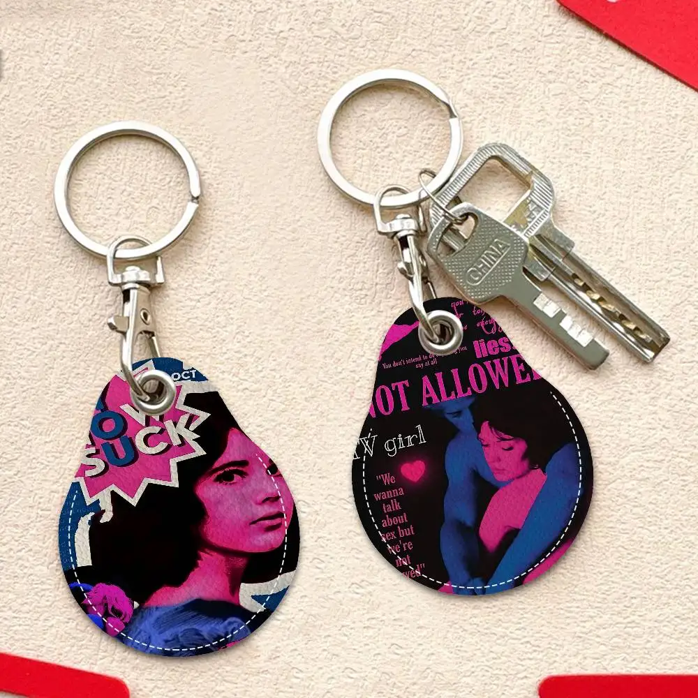 T-TV Girl Waterdrop Aped N Acc Control Card Holder For Vehicles Public Transport Keychain Protective Cover