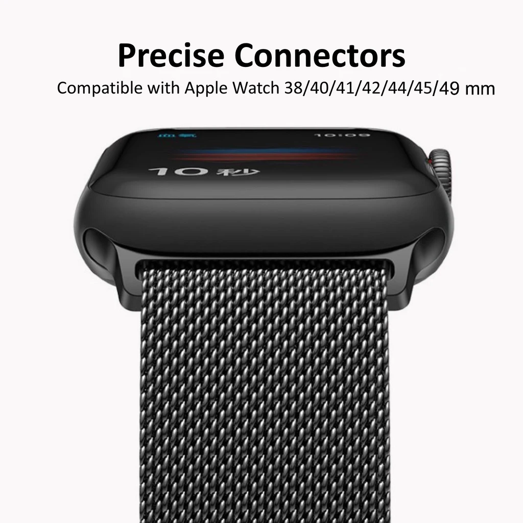 Für Apple Watch Milanese Loop Armband 46 42 44 40 45mm Original Metall Correa Armband iWatch Series 12 11 10 9 8 SE Ultra 3 4 Band – Detail 3