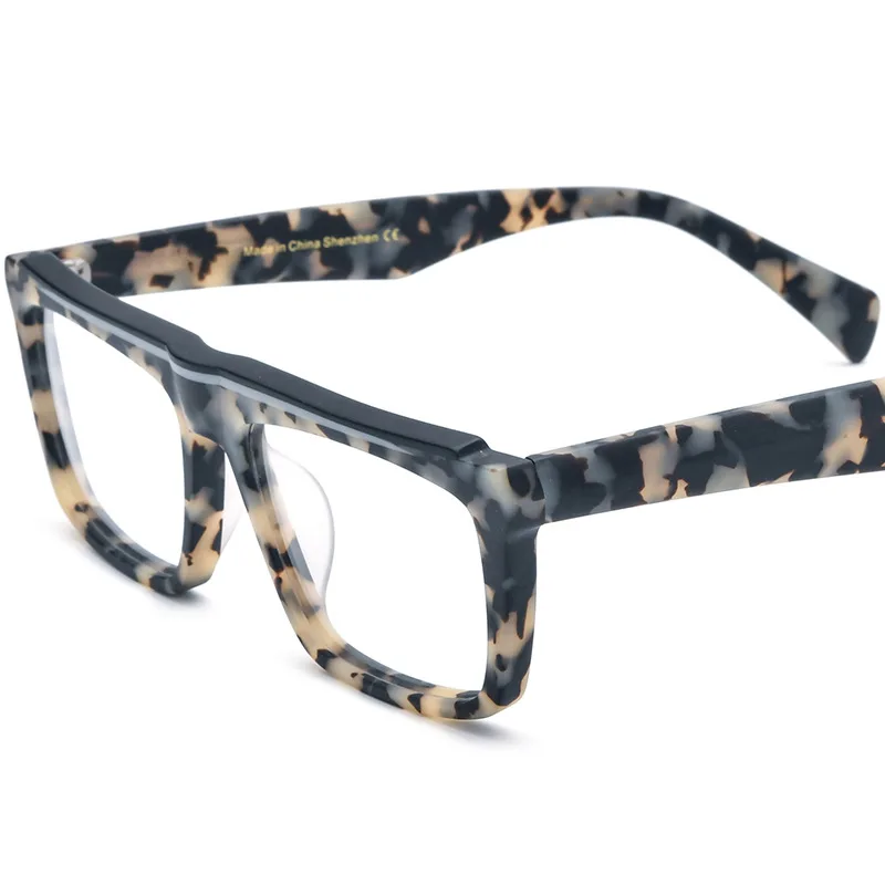 Multicolor frosted square plate glasses frame same style for men and women can be equipped with myopia anti-blue light glasses