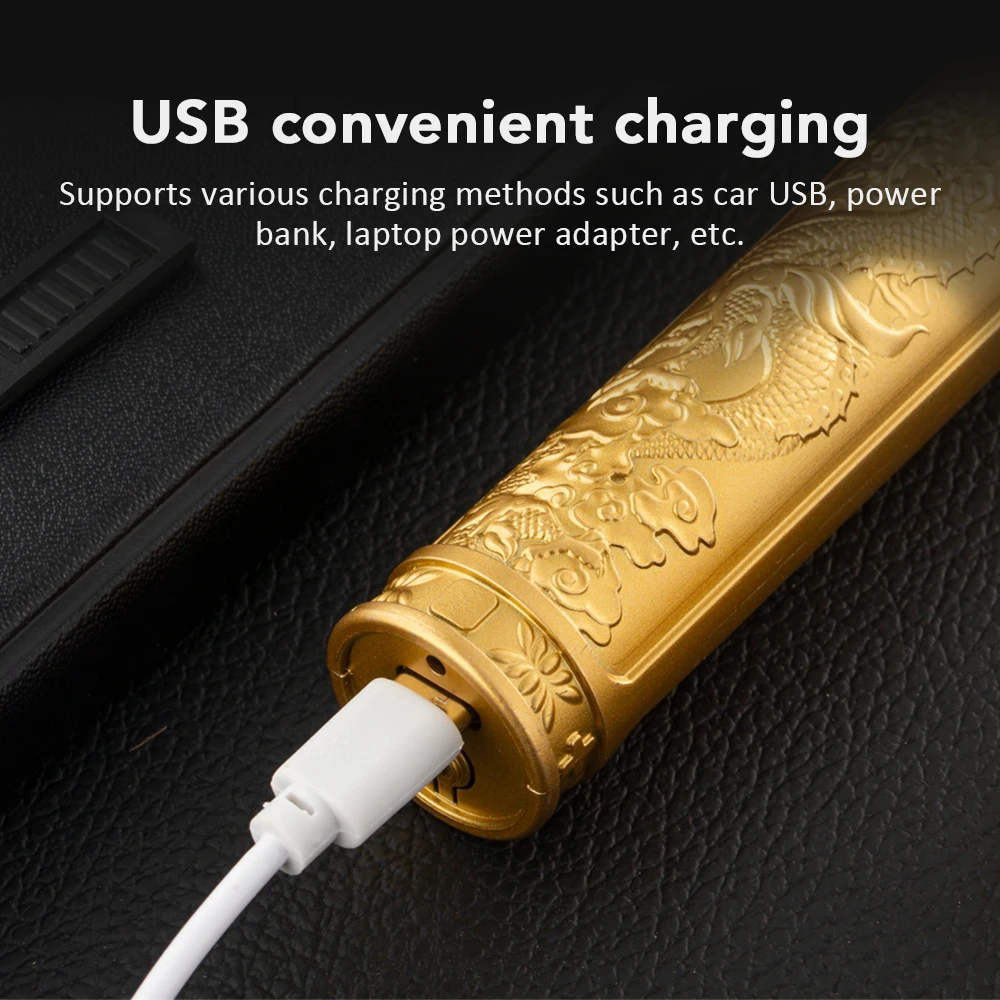 Golden Dragon And Phoenix Electric Nose Hair Trimmer Clear Nostrils Small And Convenient Washing