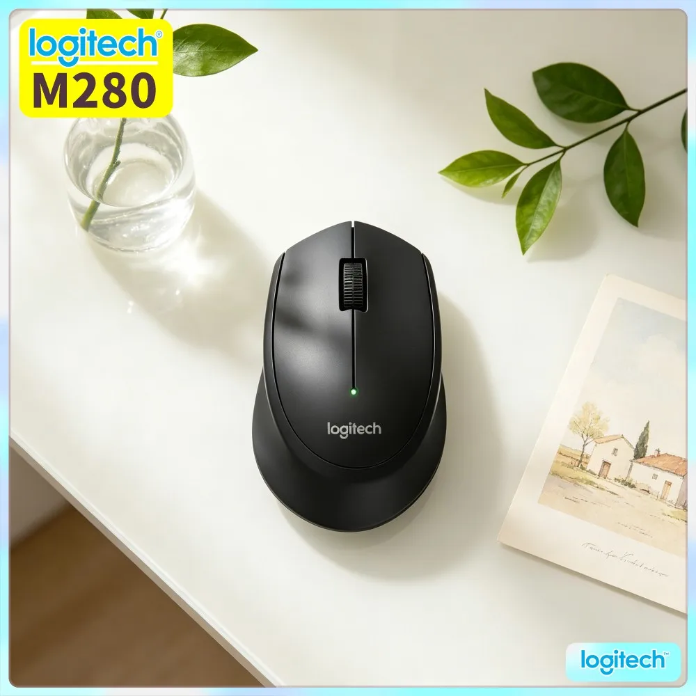 Logitech M280 Ergonomic Wireless Mouse 2.4Ghz 10M Working Distance 1000 DPI For Home Office Desktop Windows