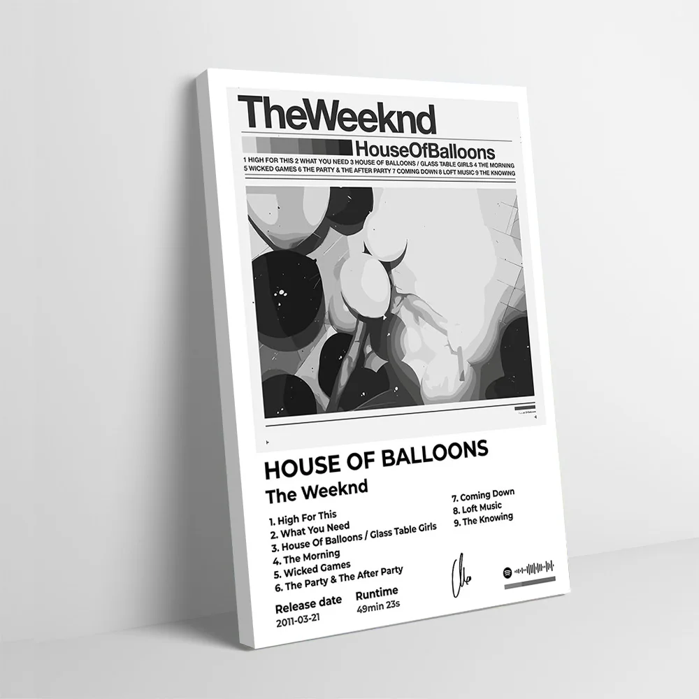 The Weeknd - House of Balloons Album Printing Poster Custom Pictures Wall Art Canvas Painting Gift for Living Room Decorations