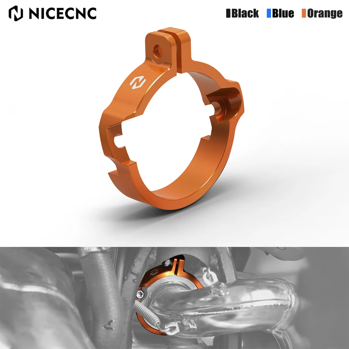 

NICECNC For 2024 KTM EXC 300 250 XCW SX XC Husqvarna TE300 TE250 GasGas EC300 EC250 Motorcycle Exhaust Flange Clamp Cover Guard