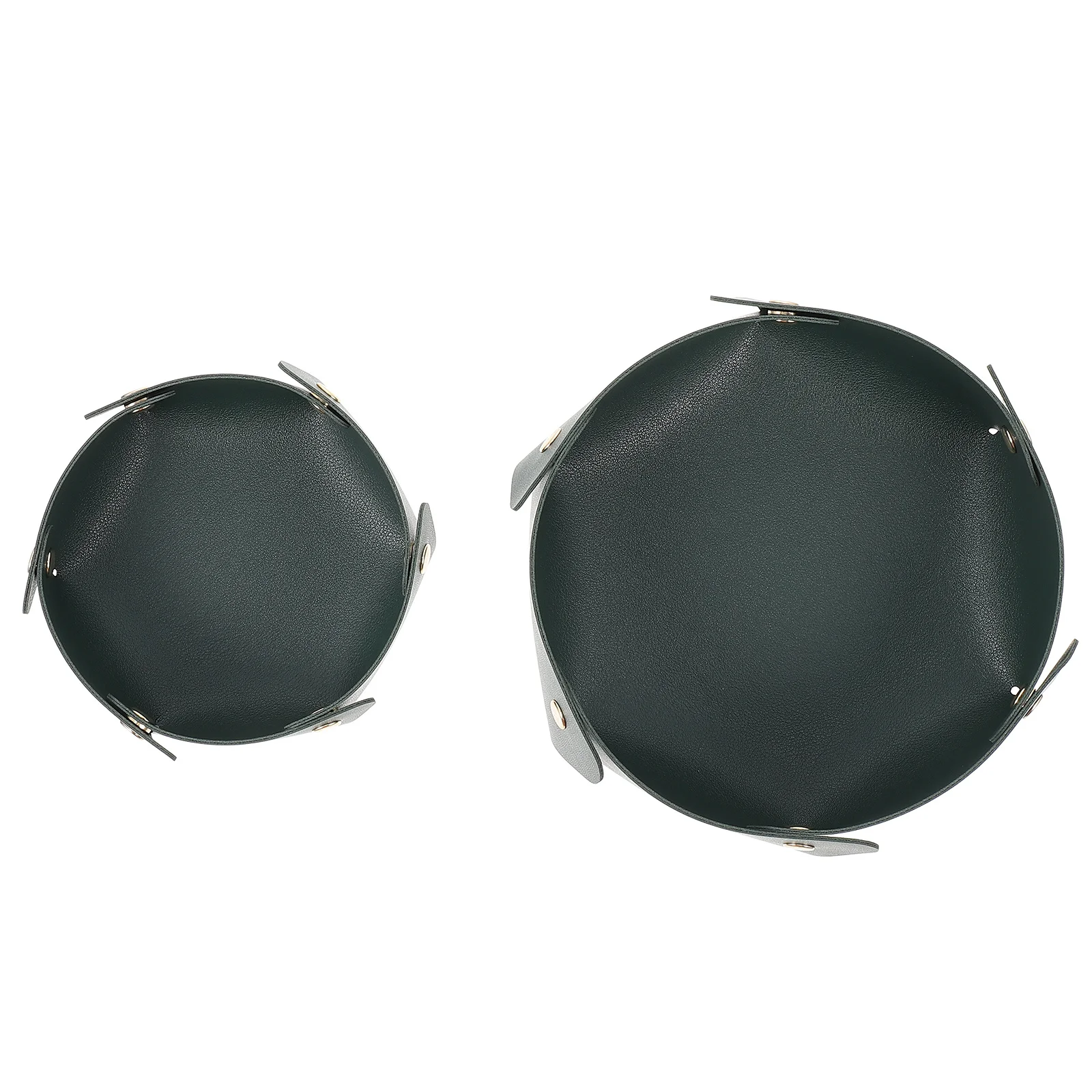 

2pcs Pu Key Box Desktop Storage Organizer Smooth Flat Base Keys Container Sundries Holder Entryway Countertop Case