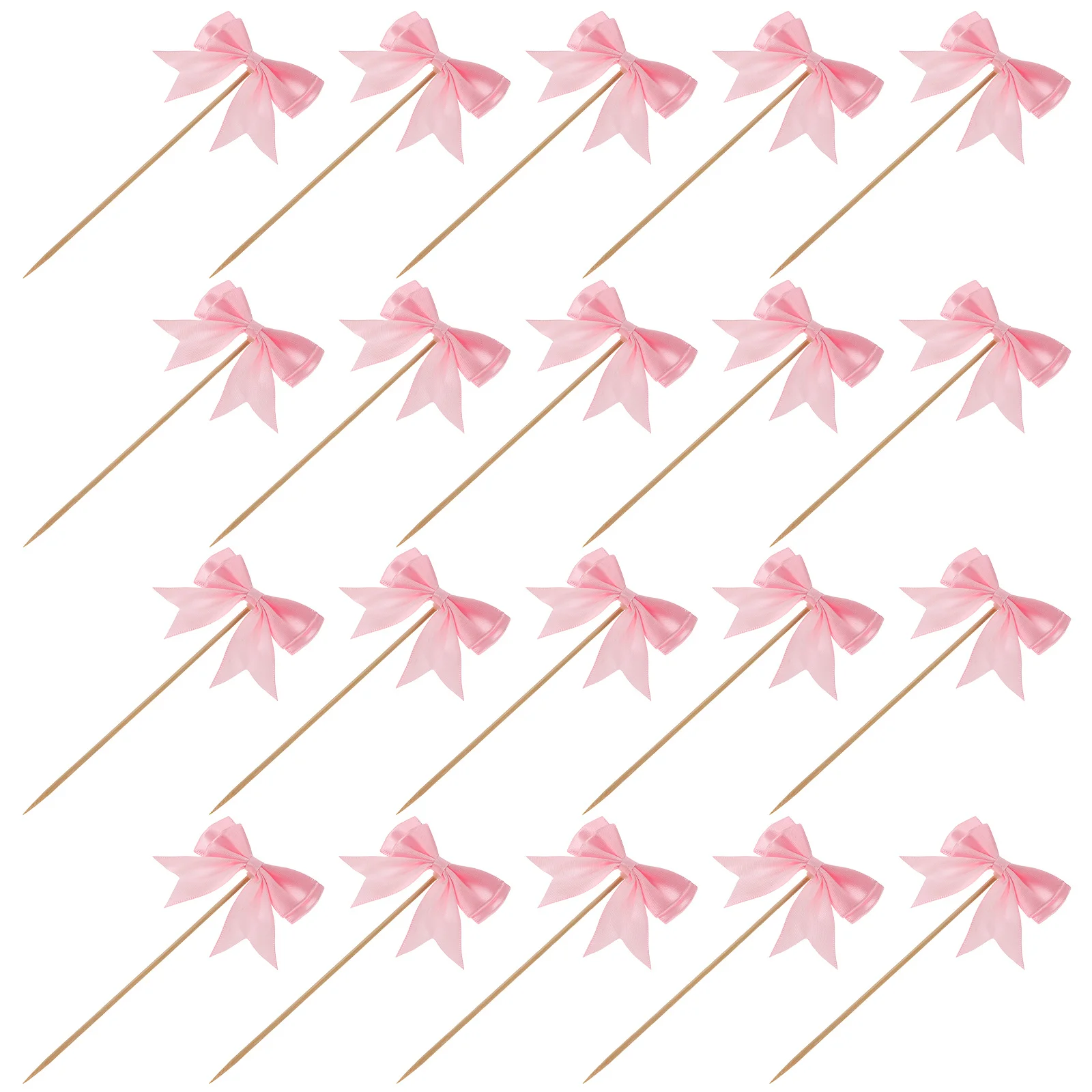 

30pcs Butterfly Bow Cake Toppers Double Layer Cupcake Decorations For Birthday Wedding Party Dessert Picks Pink