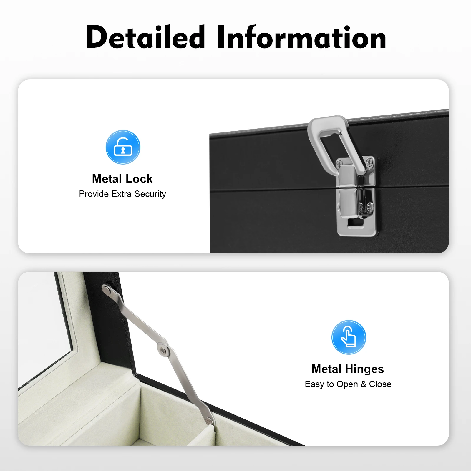 Caja de reloj de lujo con 24 ranuras y pantalla de cristal, Funda de cuero superior para hombre, organizador de estilo cajón de almacenamiento de gafas de reloj ejecutivo