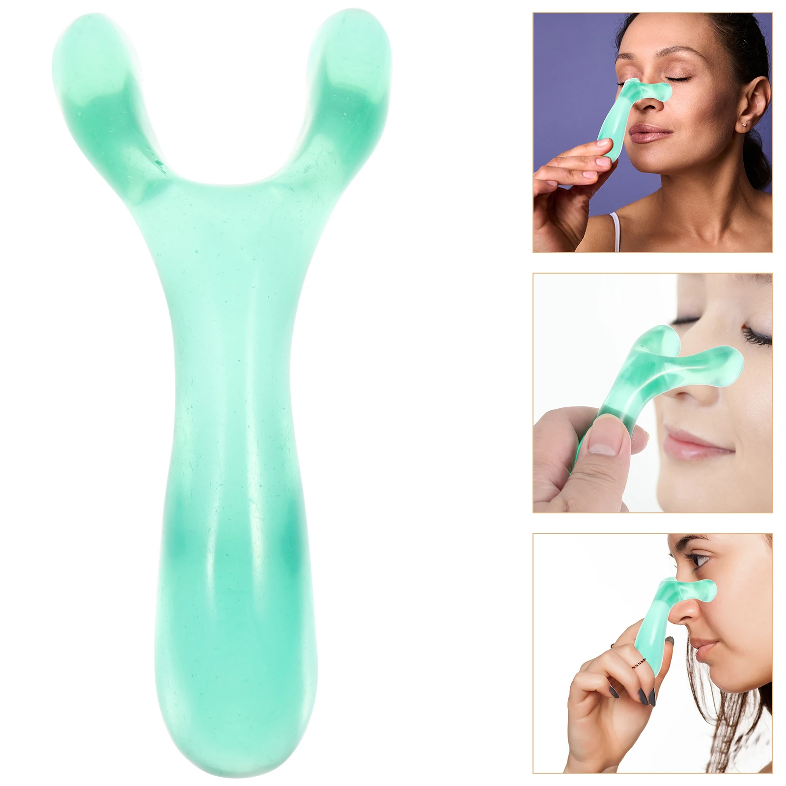 

Portable Massager Resin Nose Scraper Facial Beauty Tool Blood Circulation Enhancing Comfortable Small Travel Home Use Y-Shaped