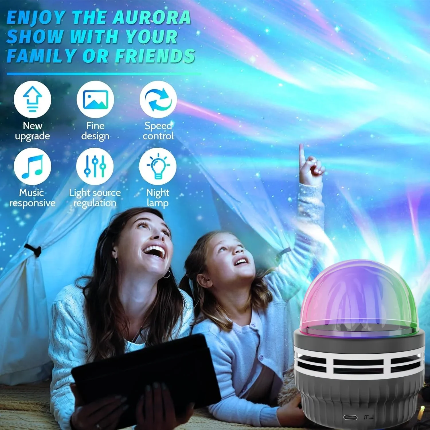 Aurora Night Lights Projector Northern Light Starry Projector Lamp with Remote Control for Home Theater Room Decor Kids Gifts