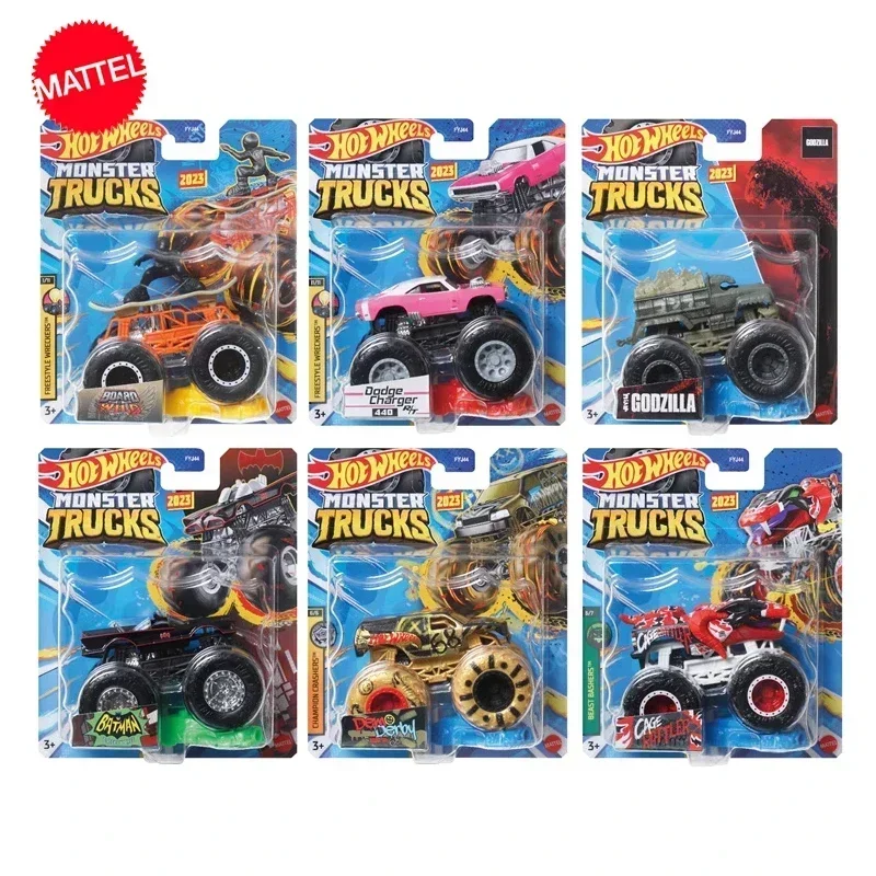 Original Mattel Hot Wheels Monster Truck Car Alloy 2023 Batman Dodge Charger Vehicle Toys for Kids Party Game Boys Collection