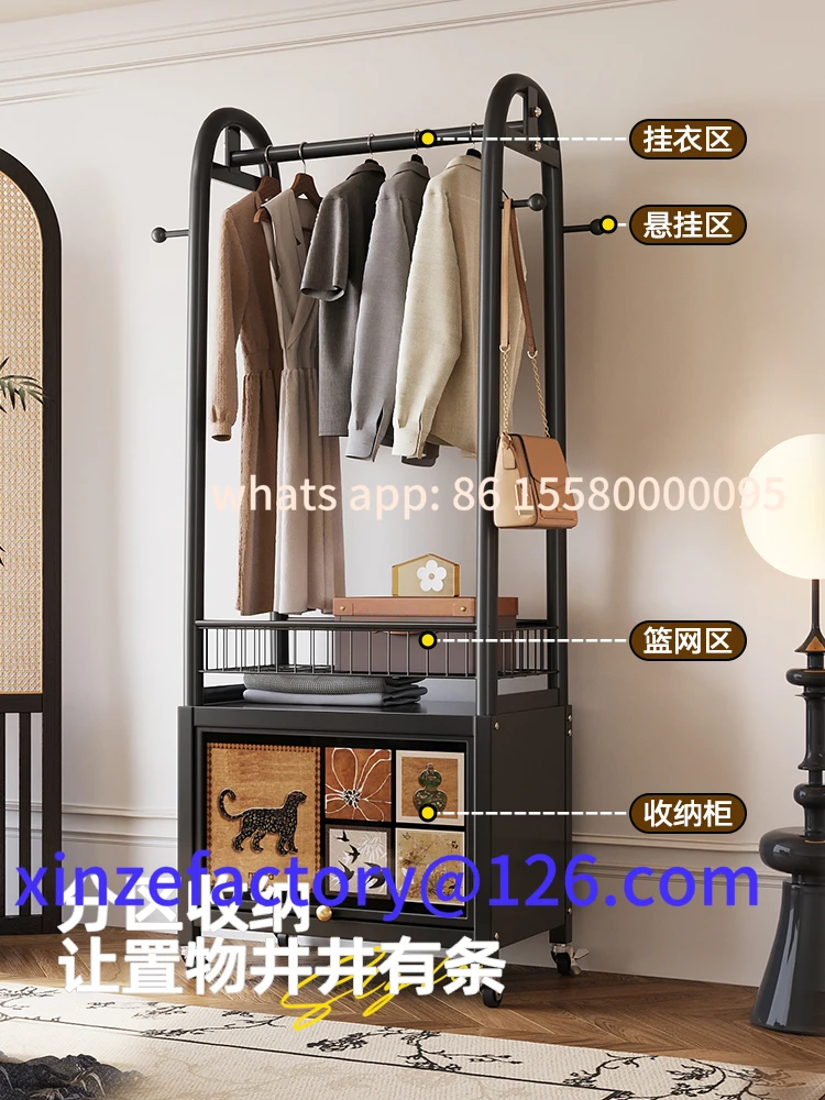 

Customizable Bedroom Floor to Floor Coat Rack in Vintage Home Interior