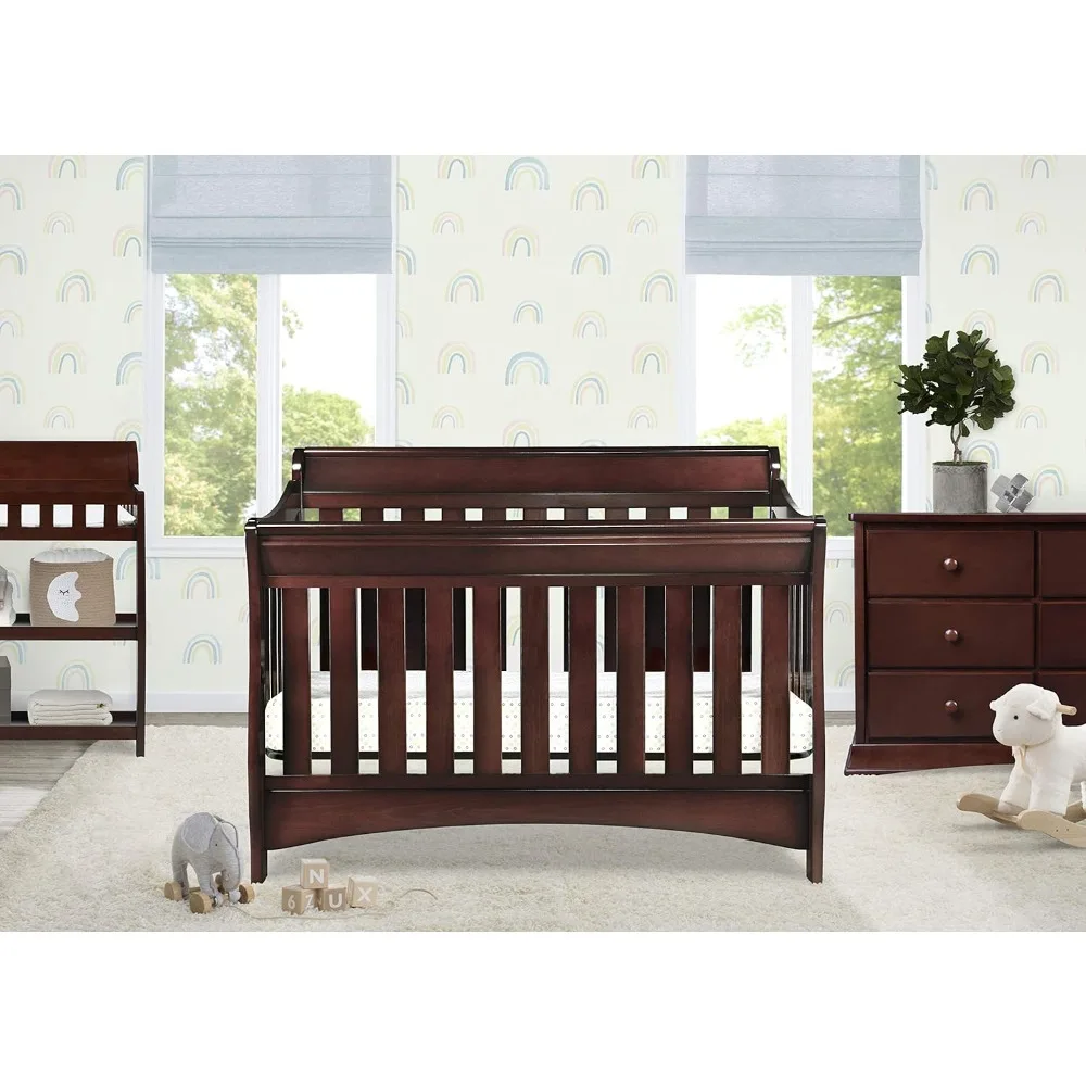 Series 4-in-1 Convertible Baby Crib, Black Cherry Espresso