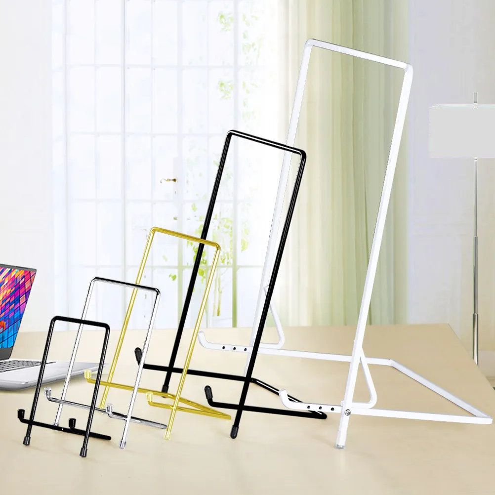 Iron Photo Frame Display Stand Heavy Duty Robust Construction Smooth Shiny Rust Resistant Surface for Crafts Picture Frames Book