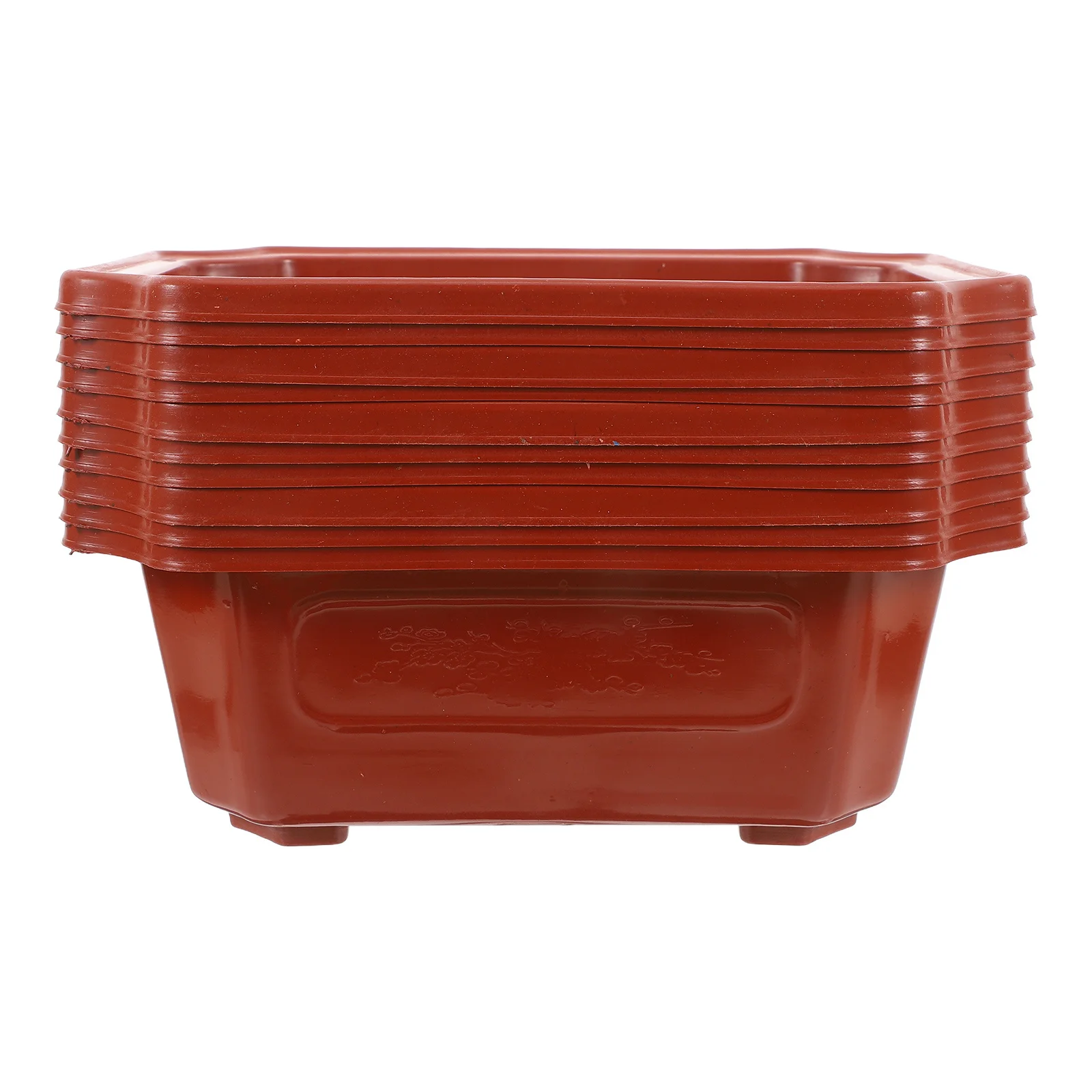 

10Pcs Classical Bonsai Pot Reusable Plastic Flowerpot for Indoor Garden Planting Decorative Household Gardening Container