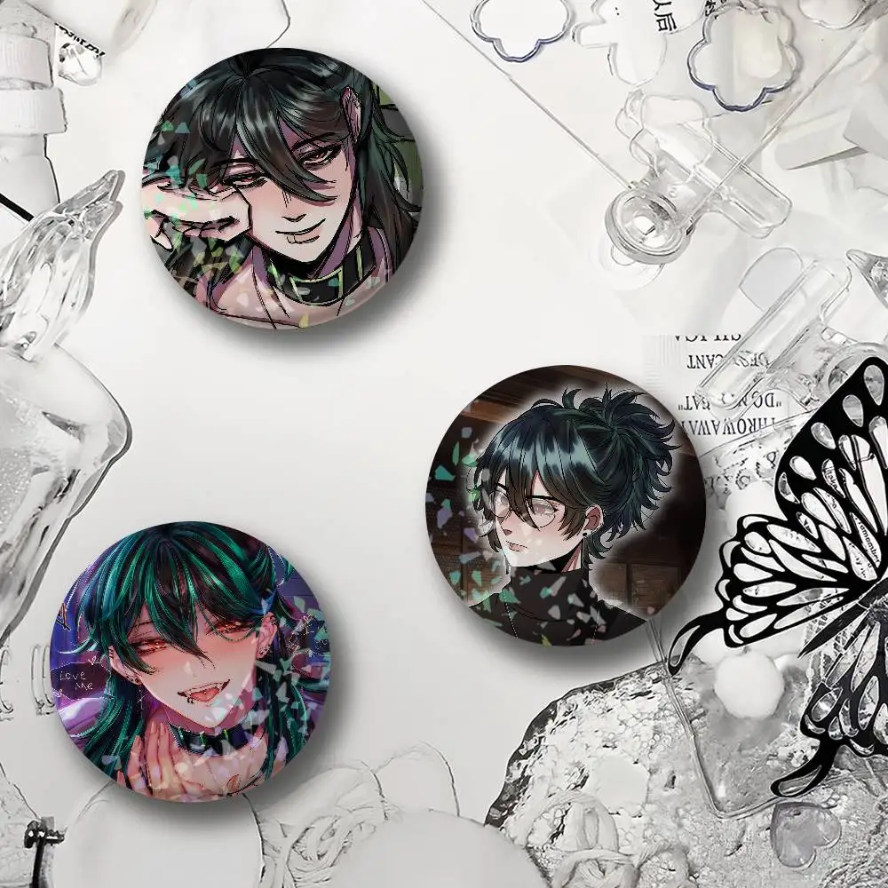 Game the Kid at the Back S-Sol Solivan Laser Badge Round Exquisite Brooches Creative Pins for Clothes Hat Accessories